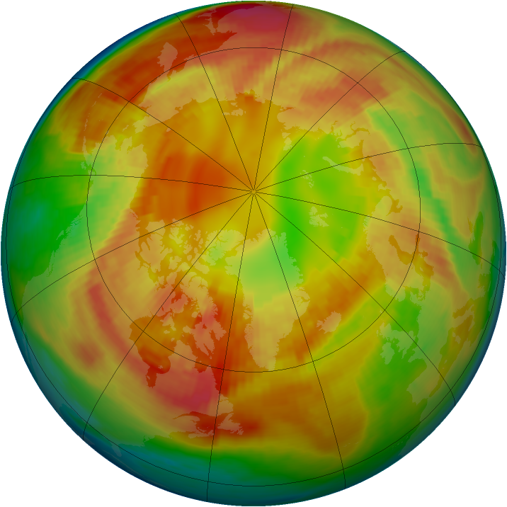 Arctic ozone map for 23 February 1991